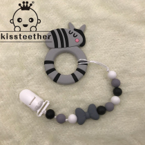 DIY silicone bead nipple chain food grade poached molars toy cartoon shape grinding tooth stick anti-drop chain