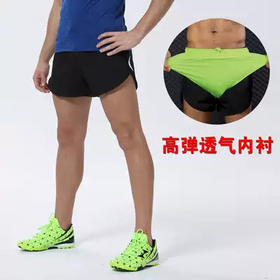 Sports shorts men running quick-dry tight three-point ice pants sports marathon lined professional track and field training pants
