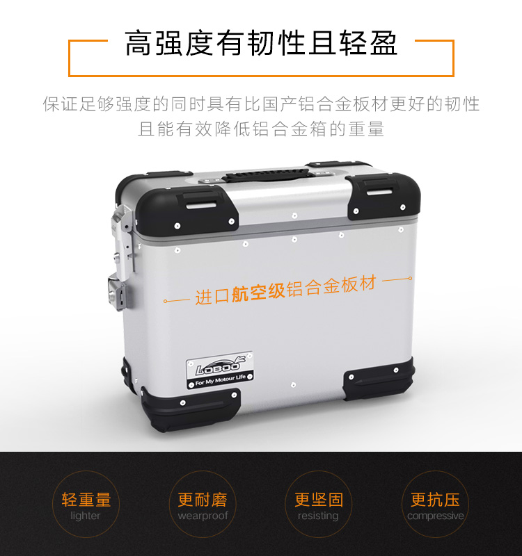LOBOO củ cải xe máy bên hộp DL250 phát hành nhanh chóng hợp kim nhôm hộp đuôi hợp kim nhôm không thấm nước hộp phía sau hộp - Xe gắn máy phía sau hộp cốp gắn sau xe máy
