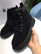 Original single new autumn and winter benefits plus velvet feet small leather Martin boots womens shoes tide thin British style fashion short boots