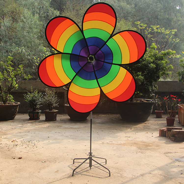 East Guan City East City Sea Huahua Rainbow Embroidered Colorful octacolorful windmill to pick up the rainbow windmill manufacturer direct selling toy