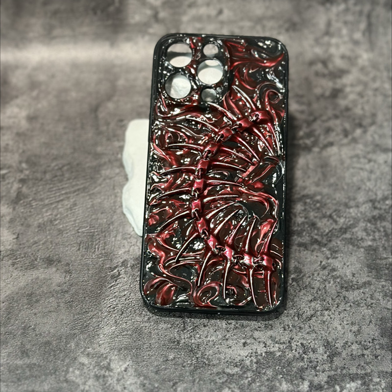 Dark Gothic Phone Case Thorn Bone Skull Phone Case Suitable for 17Promax Subculture Protective Case 16