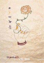 Tibet Lhasa Boutique Flower Buddha Handmade Tibetan Paper Pure Hand-painted Tibetan Handmade Donka Hang Painting Xuanguan Jimei Sambu