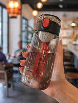 Japanese water glass male with lifting rope plastic sports cup outdoor drinking cup with tea filter Tea sepp student straight drink