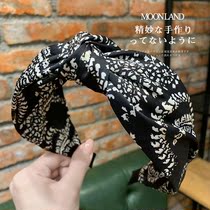 Japan Hair Hoop Woman Retro Summer Fashion New Wide Sides Advanced Senses Breaking Flower Head Stirrup Wash Face Bunch Hair with press hair