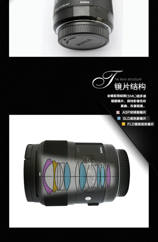 Sigma Sigma 35mm F1.4 DG ART camera 35 1,4 SLR chân dung tập trung cố định - Máy ảnh SLR