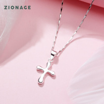 Hipster 925 Sterling Silver Cross Necklace Female Little Water Drop Clavicle neck Belt Chain Korean Student Clothes Accessories