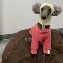 Pet Dog Hat Autumn and Winter Greyhound Whippet Fine Dog Outdoor Warm Protection Wind and Cold Knitted Wool Head Hat
