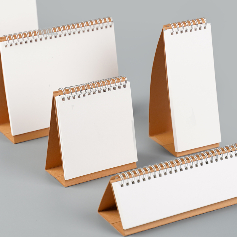 Double-Coil Blank Desk Calendar Notebook, Lighter and Easier to Carry, Not Easy to Smudge, Simple Student Desktop Notebook