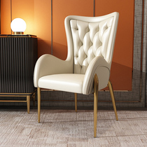 Light luxury chair leather art modern convenient leisure upscale home restaurant backbar chair bookchair cosmetic bench