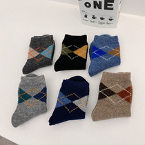 Small Crooked Children Clothing 2021 Autumn Winter New Socks Baby Pure Cotton Pure Color Midbarrel Socks Children CUHK Child Knit Socks