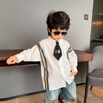 Small crooked boy Spring autumn new children pure cotton blouse baby shirt CUHK child designer Parenting Shirt