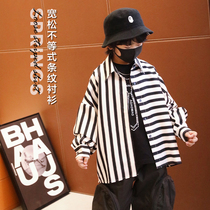 Small Crooked Boy Clothes 2022 Spring Autumn Season New Lining of Striped Baby Cupola Kids Foreign Air Children Shirts