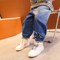 Small Crooked Boy Clothes 2022 Spring Autumn Season New Long Pants Baby Loose CUHK Child Children Casual Denim Pants