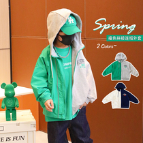 Small crooked family 2022 Boy loaded with spring and summer season new childrens cardio-hoodie baby Yangqi Fried Street Tandem Hat Jacket