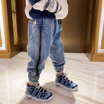 (Broken code clearance) small crooked home original childrens clothing 2021 childrens jeans baby trousers Haren pants