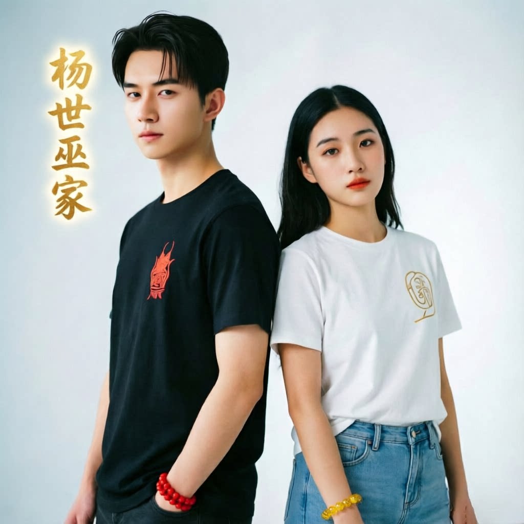 国潮T恤男女同款夏季圆领宽松短袖中国风刺绣图腾上衣潮流设计