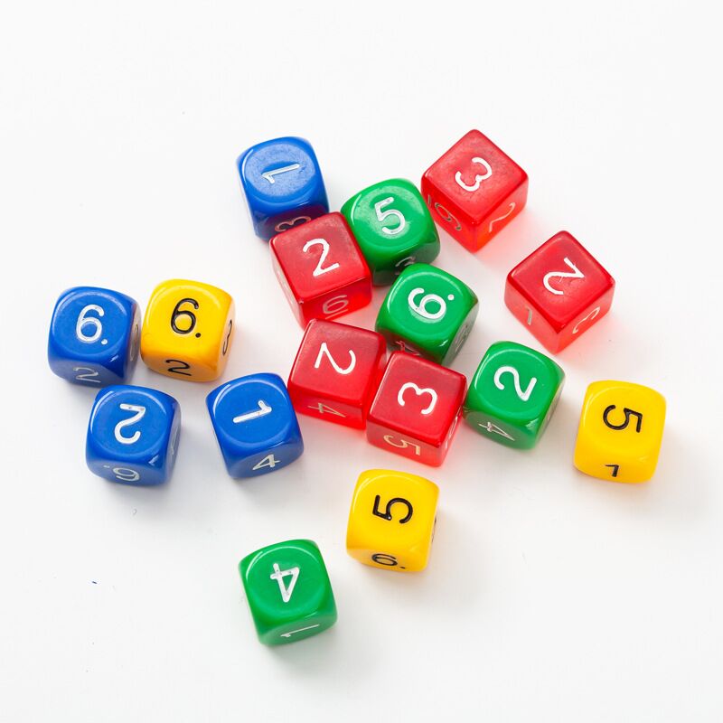 6 - face digital dice children's game kindergarten using props teaching toys sieve toys to throw color grains