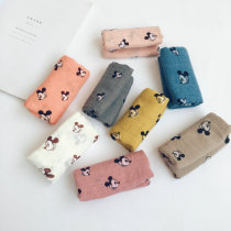 Cute cartoon cotton linen baby scarf Korean version of the tide simple thin childrens collar boys and girls Joker Autumn New Products