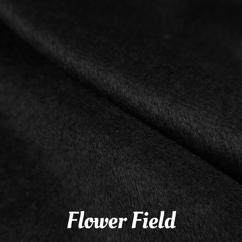 High-Quality Pure Black Single-Sided Smooth Long-Haired Cashmere Wool Fabric for Coats, Jackets, and Dresses