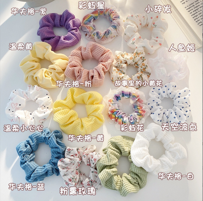 Brief Joins Large Intestine Hair Ring Hair Accessories Hair Circle Arts College Women's Leather Gluten Suit Temperament Hair Ring Headwear Schoolgirl