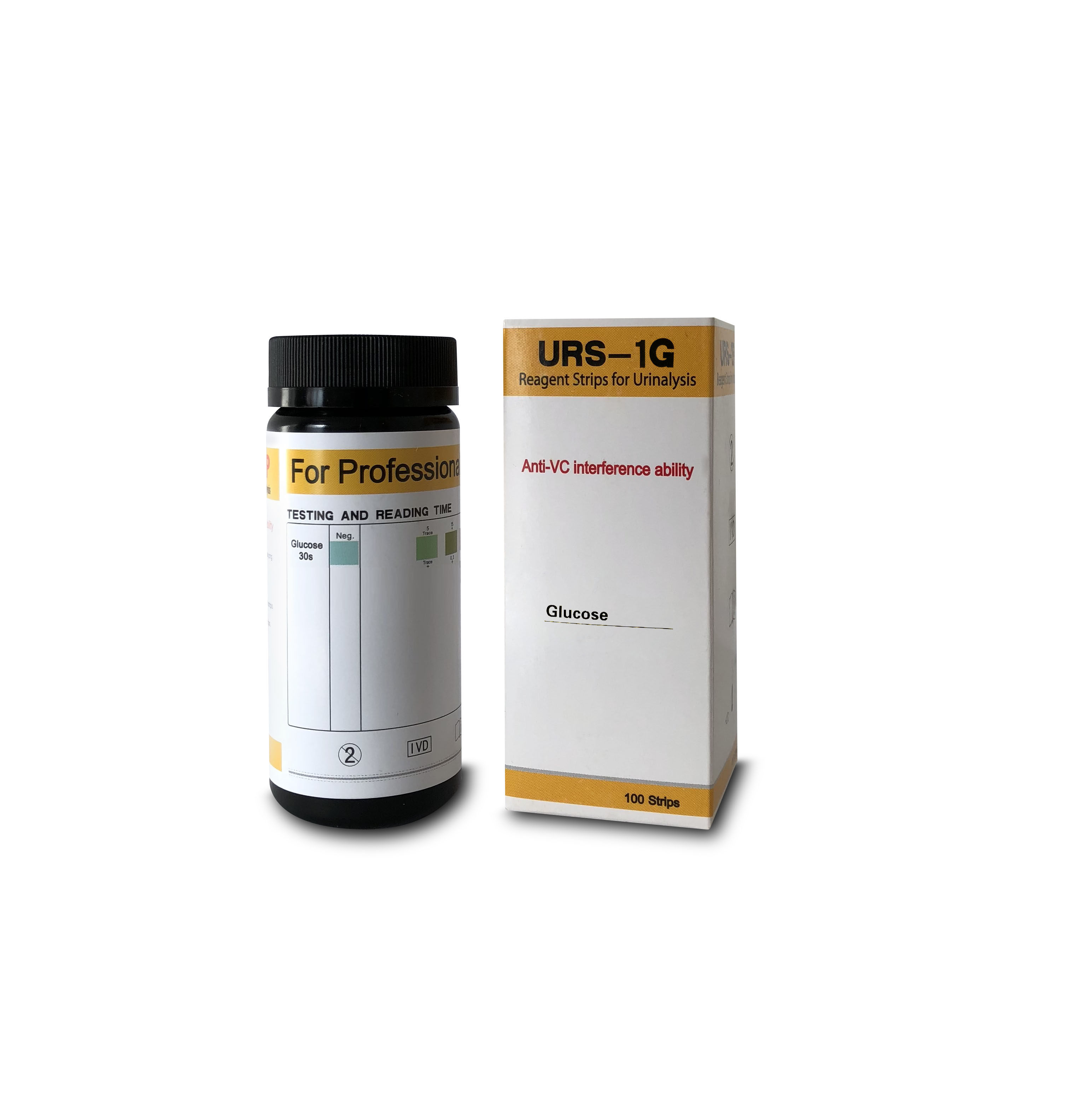 URS-1G 100strips Glucose reagentstrips for urinalysis glucose