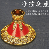 High-grade resin hand-cranked warp drum base warp wheel base imitation red leather golden lotus base