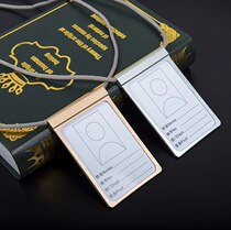 Huawei aluminum alloy tag 70*100 card set large work card lanyard breast card metal certificate employee card exhibition