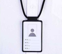 Aluminum alloy work card sleeve with lanyard for glory Huawei experience store metal badge label round rope