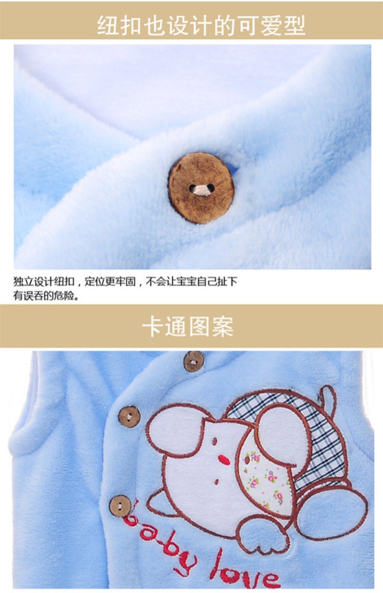 Áo vest bé gái mùa xuân và mùa thu cho bé gái quần áo sơ sinh cho bé nam áo vest nam mùa thu và mùa đông ấm áp mặc áo cotton áo khoác cho bé gái