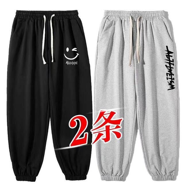 ດູໃບໄມ້ລົ່ນຜູ້ຊາຍ trendy ບາງບວກຂະຫນາດບວກຂະຫນາດວ່າງ slimming trendy leggings ກິລາກະທັດຮັດ trousers sweatpants ແບບອາເມລິກາ