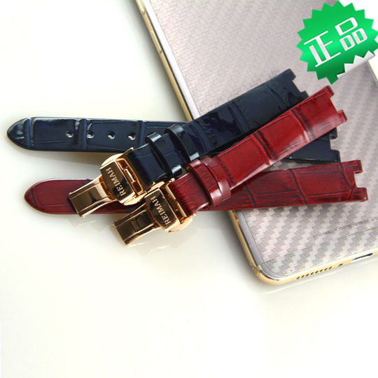 Оригинальный ремешок для часов Leimai 6163 для женщин, 14 мм, застежка-бабочка, блестящая кожа, темно-красный, бордовый, синий, вогнутый профиль, натуральная кожа.