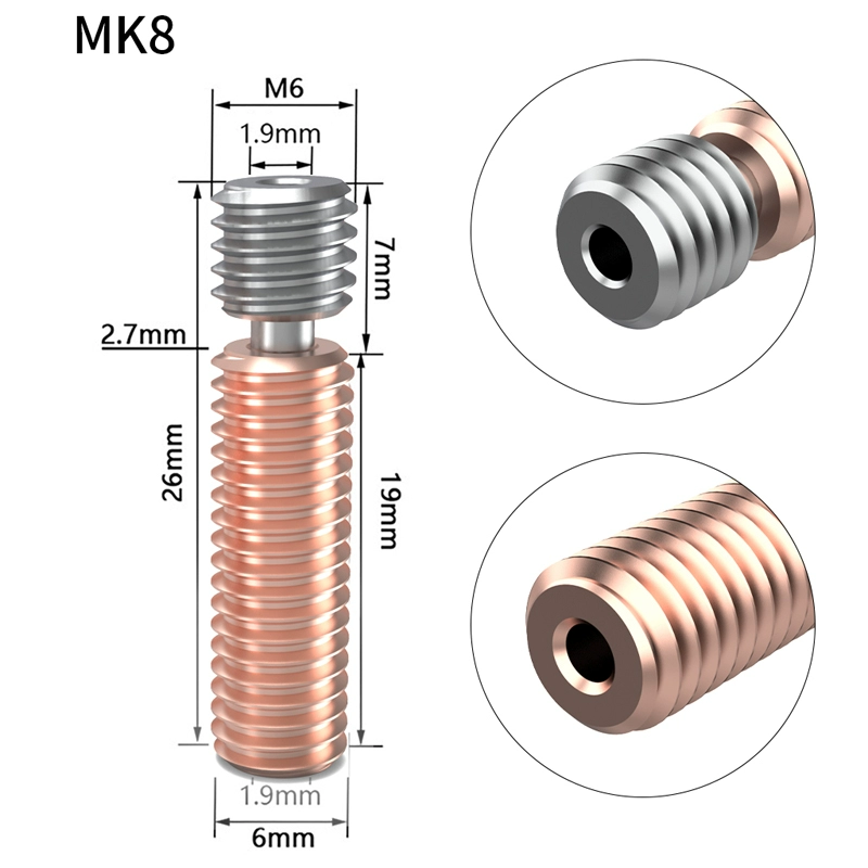 máy in kỹ thuật số 3D máy in họng E3Dv6/Voron lục giác hợp kim titan lưỡng kim họng chịu mài mòn và chịu nhiệt độ cao DIY phụ kiện may in kho a3 máy photo văn phòng