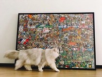 Solid wood 3 cm thickened solid wood soda cans puzzle photo frame 1000 1500 1500 pieces 2000 pieces of poster frame set