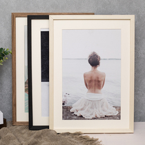 Wood grain solid wood Inwind frame 100 days photo like frame Large size hanging wall photo frame customizable