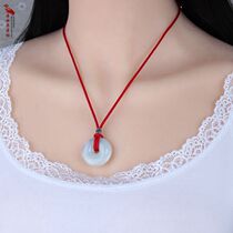 Jade Green Button Necklace Pendant Rope Pendant Rope Hanging Neck 925 Pure Silver Accessories Handwoven Pendant Rope Lovers