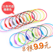 Stainless steel creative candy color DIY keychain jewelry accessories Environmental protection color paint wire ring key ring ring
