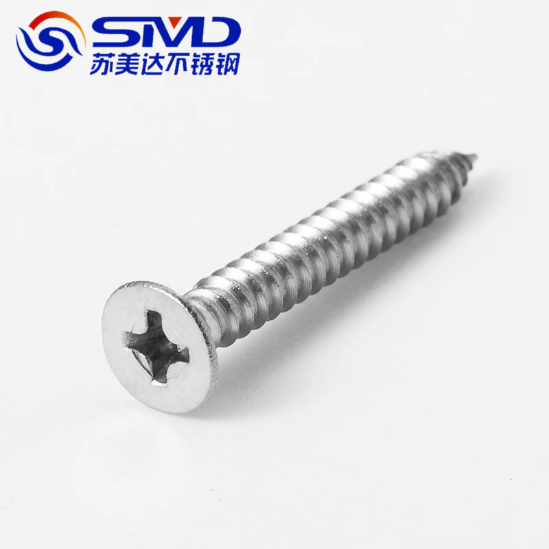 304 stainless steel screw countersunk head cross self-tapping screw nail ST3 9 Series GB846