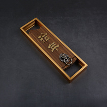 Luminous door custom solid wood cabin package creative hotel footbathhouse light luxury Chinese hotel wooden sign