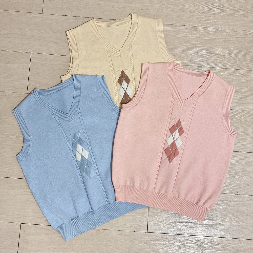 (Feather Peak) Original JK Uniform Sweater Vest Academy Style Japanese Soft Girl Sweet and Cute