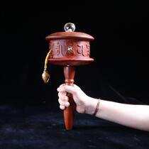 (yuan ming days) red sandalwood 0.3 billion Guanyin mantra microfilm hand zhuan jing lun cartridge A (large)
