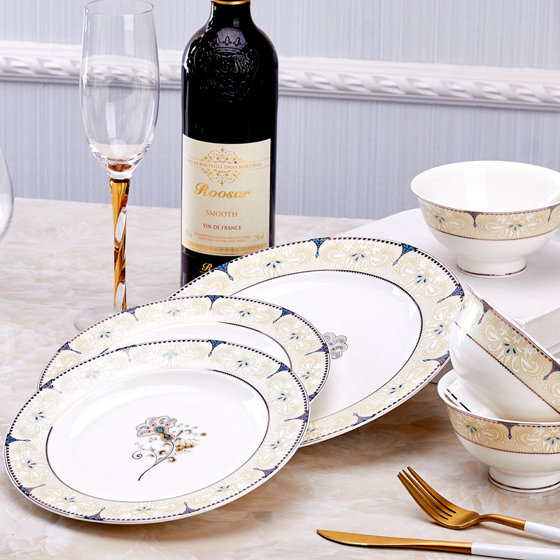 Bowl Pan Suit Home Dish set of cutlery Jingdezhen high-end rice bowls Nordic refined and creative Western food dishes