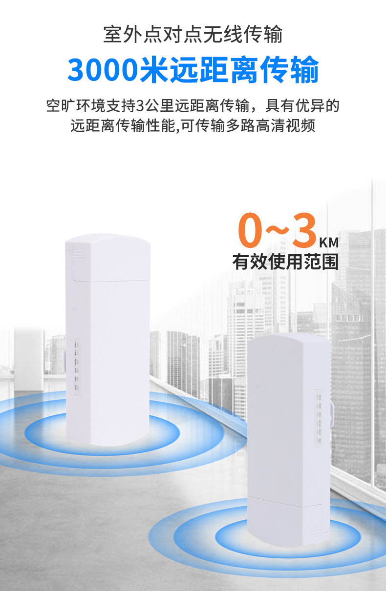Сетевой мост 柏迈监控专用无线网桥1-3公里2.4g/5.8g电梯5.8户外防水无线网桥