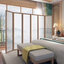 Screen partition Living room simple folding screen Modern simple folding mobile bedroom Fashion Chinese solid wood fabric entrance