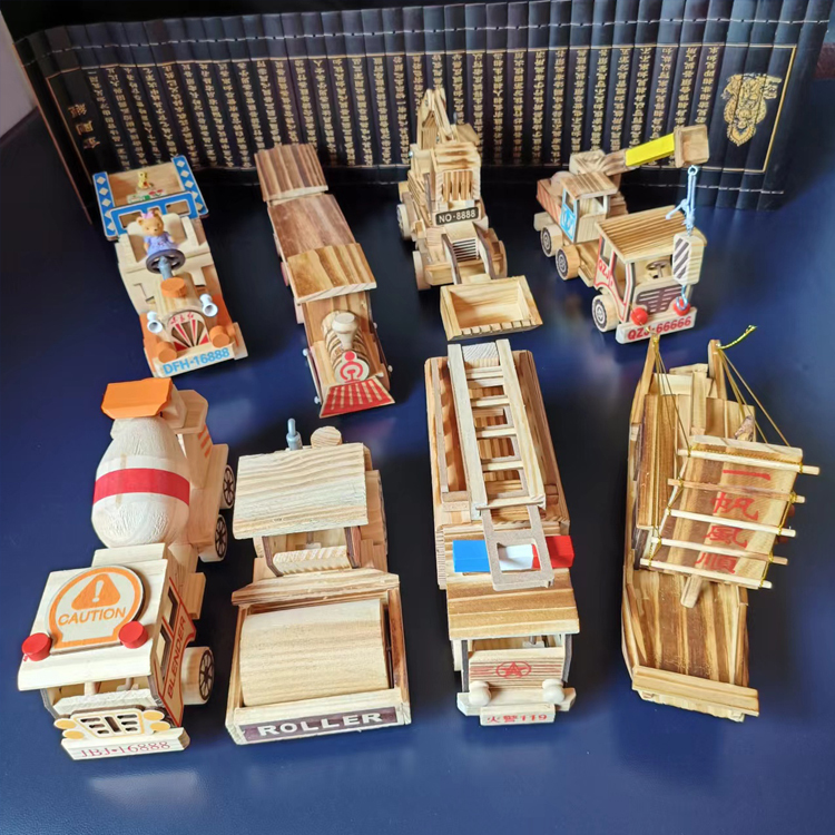 Hot-Selling Wooden Toy Vehicles: Tractor, Excavator, Crane, Fire Truck, Mixer, Bulldozer, Craft Ornaments Hot-Selling Wooden Toy Vehicles: Tractor, Excavator, Crane, Fire Truck, Mixer, Bulldozer, Craft Ornaments