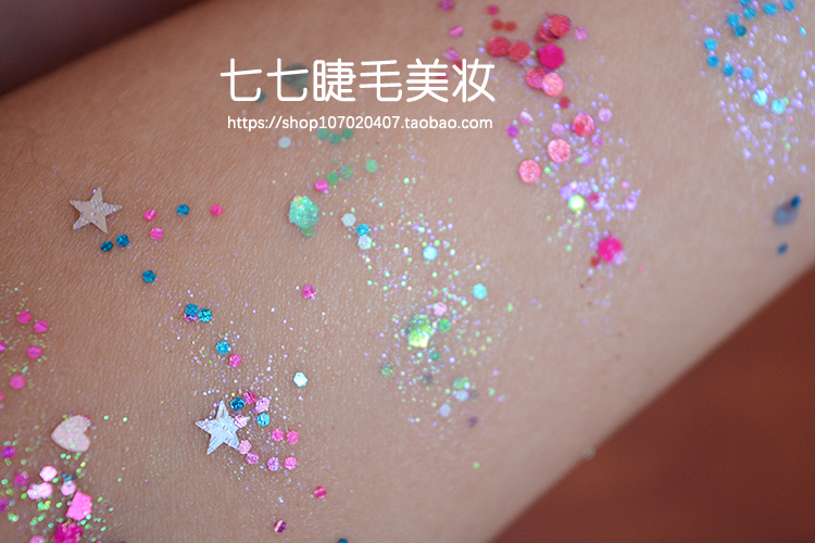 6 màu sắc Elf nàng tiên cá sequins Cổ Tích mềm dễ thương trẻ em giai đoạn trang điểm sequins eyeshadow dán khay mà không cần keo 94.044 ₫