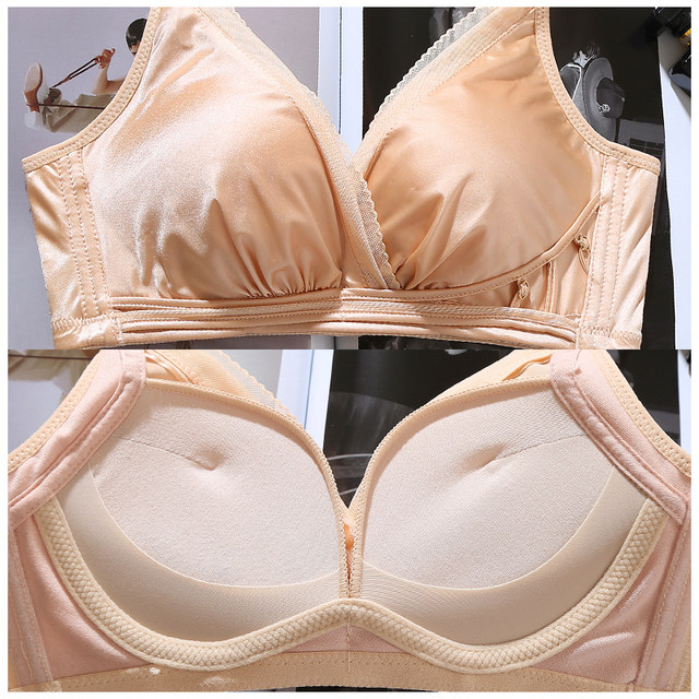 Seamless small-breasted flat-chested AA cup push-up bra without wires to  adjust side breasts