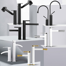 Surface basin tap hot and cold toilet washbasin tap black gold color rotatable draw single cold tap single hole