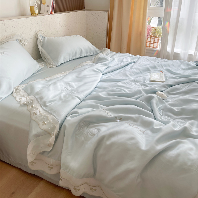 Upscale French lace lace 80-day silk air conditioning by summer biathlon Thin Quilt Cool Ice Silk Summer Cool Quilted By Four Sets