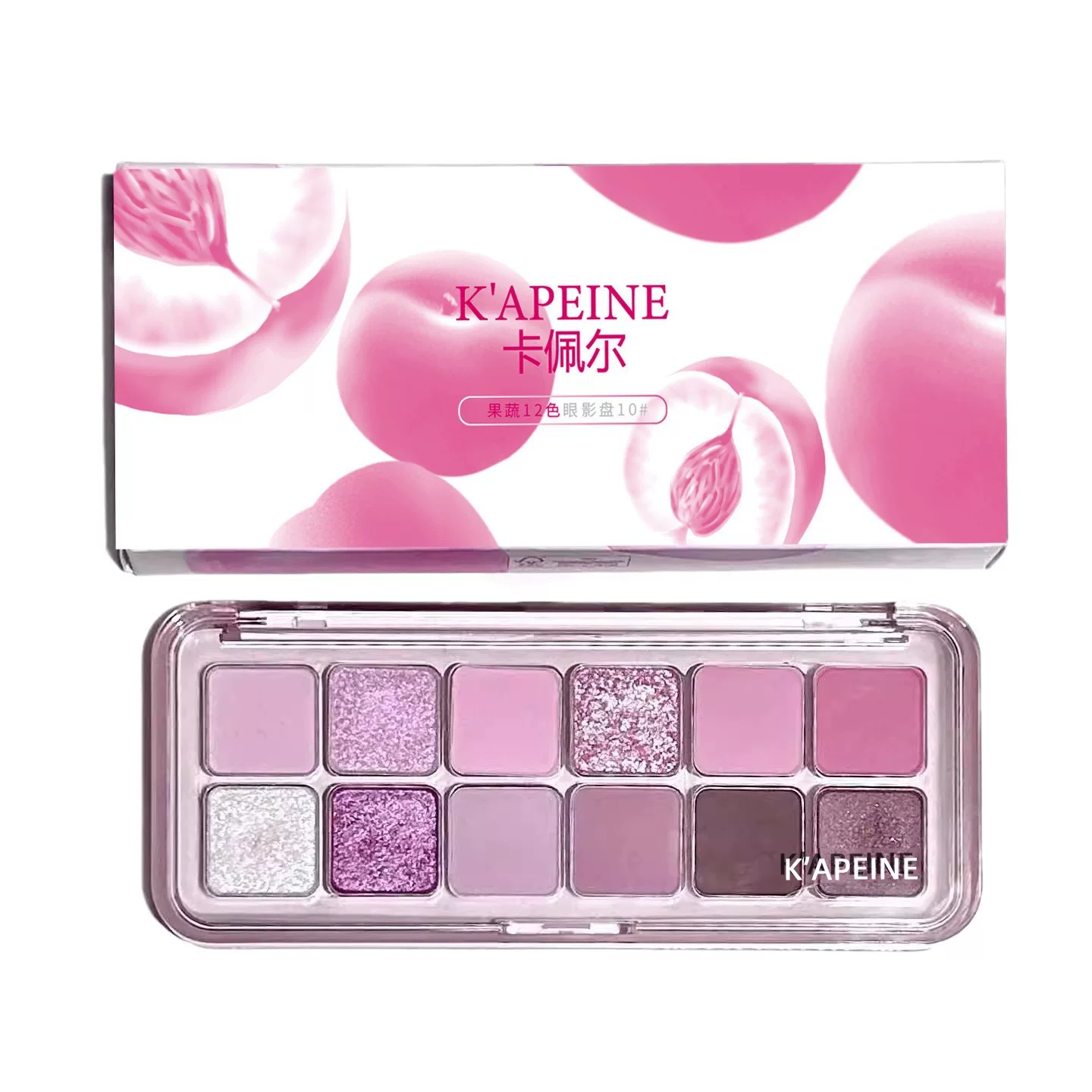 Палетка цветов Capel Fruit and Vegetable Twelve Eye Shadow Plate Pearl Light Flash Powder European and American Fire Dragon Fruit Powder Make Makeup